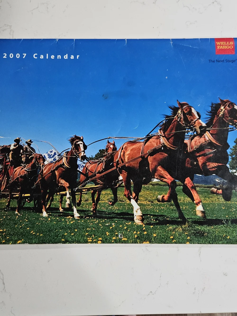Wells Fargo 2007 Wall Calendar - Blue & Brown Horse Team